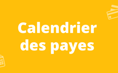 Calendrier des payes 2021